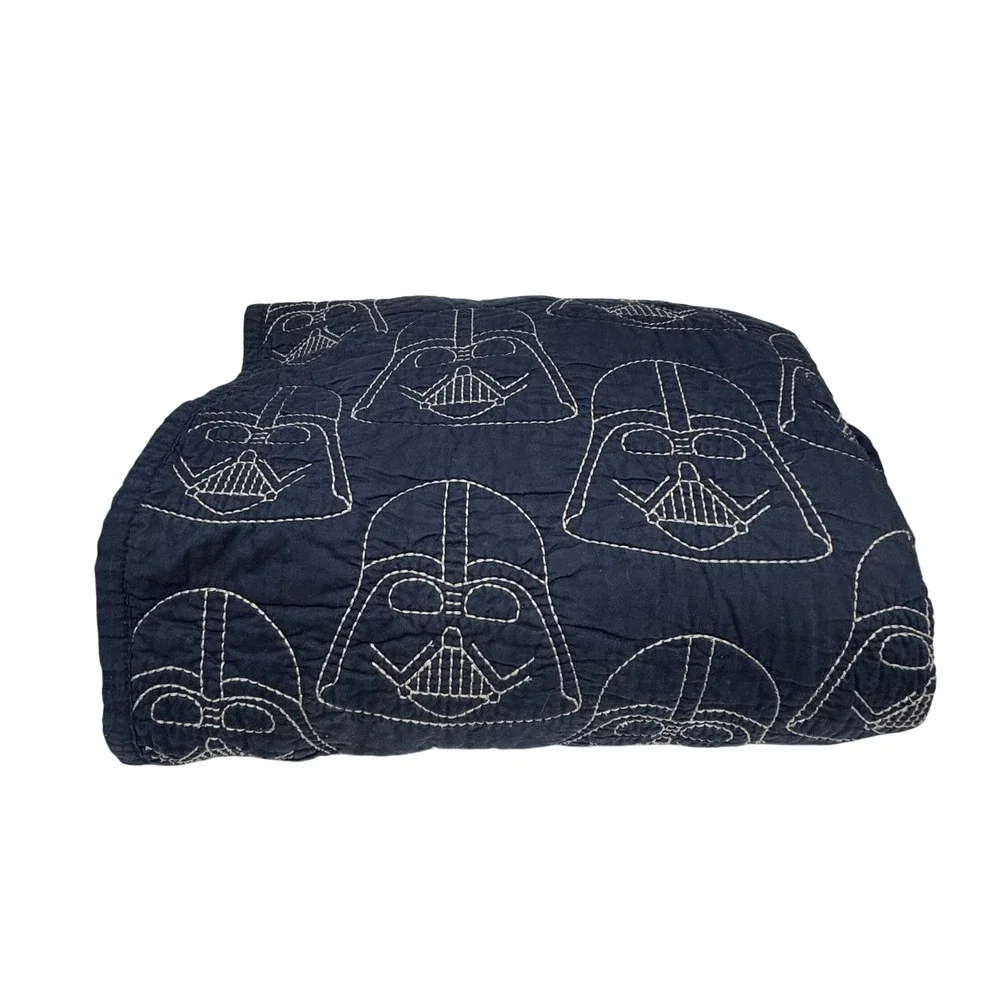 Pottery Barn Kids Star Wars Darth Vader Quilt Double Full Queen Navy Blue